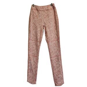 Gymshark Fleur Texture Leggings High Waisted Pull-On Dusky Pink Marl Size Small